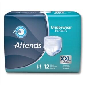 Attends Bariatric Underwear XXL Absorbent Incontinence Protection 12 Count